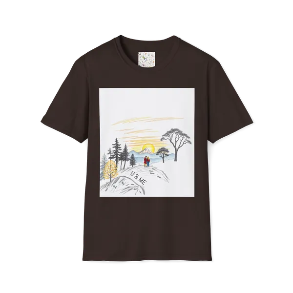 Romantic_Sunset_Couple_Sketch_T_Shirt_Nature_Inspired_Tee_Dark_Chocolate